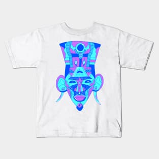 Blue African Mask 6 Kids T-Shirt